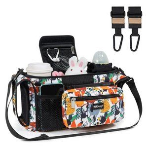 Universal Baby Stroller Organizer, Stroller Caddy with  Insulated Cup Holder